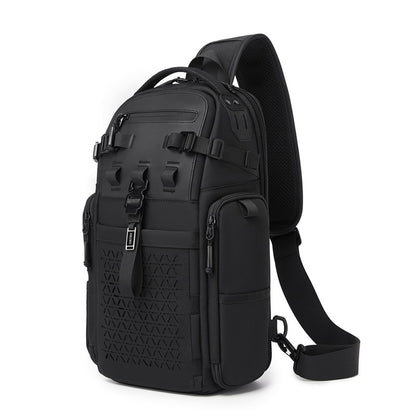 OZUKO 9844 Tactical Chest Bag Waterproof Oxford Cloth Geometric Design Crossbody Bag for Outdoor Sports