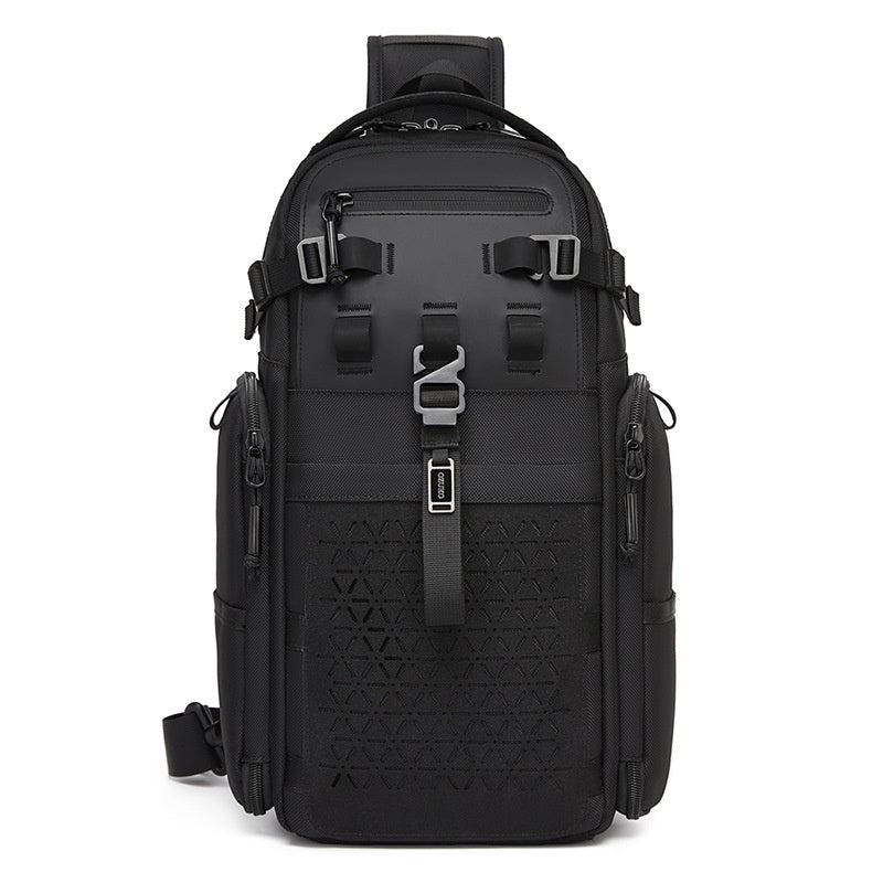 OZUKO 9844 Tactical Chest Bag Waterproof Oxford Cloth Geometric Design Crossbody Bag for Outdoor Sports