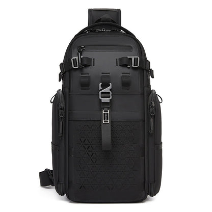 OZUKO 9844 Tactical Chest Bag Waterproof Oxford Cloth Geometric Design Crossbody Bag for Outdoor Sports