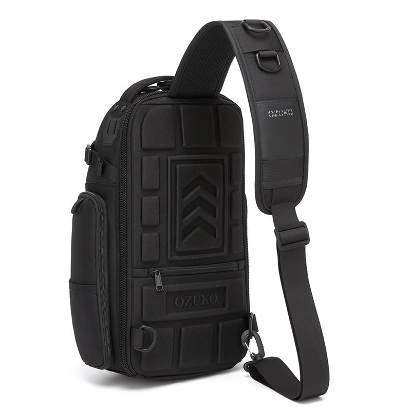 OZUKO 9844 Tactical Chest Bag Waterproof Oxford Cloth Geometric Design Crossbody Bag for Outdoor Sports