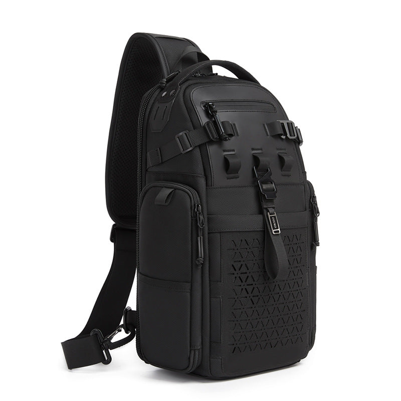 OZUKO 9844 Tactical Chest Bag Waterproof Oxford Cloth Geometric Design Crossbody Bag for Outdoor Sports