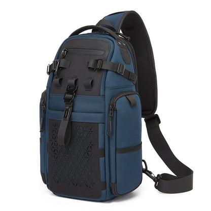 OZUKO 9844 Tactical Chest Bag Waterproof Oxford Cloth Geometric Design Crossbody Bag for Outdoor Sports