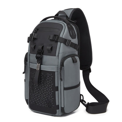OZUKO 9844 Tactical Chest Bag Waterproof Oxford Cloth Geometric Design Crossbody Bag for Outdoor Sports