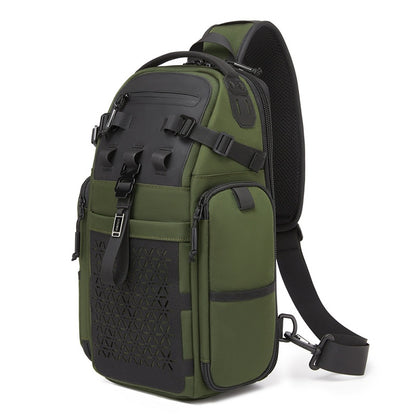 OZUKO 9844 Tactical Chest Bag Waterproof Oxford Cloth Geometric Design Crossbody Bag for Outdoor Sports