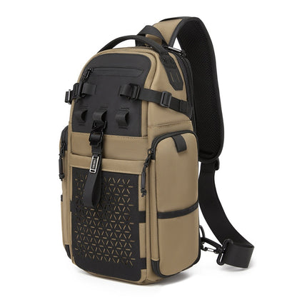 OZUKO 9844 Tactical Chest Bag Waterproof Oxford Cloth Geometric Design Crossbody Bag for Outdoor Sports