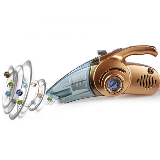 4 in 1 Multi-functional Car Vacuum Cleaner with Inflatable Tube, Tire Pressure Monitor, LED Lighting