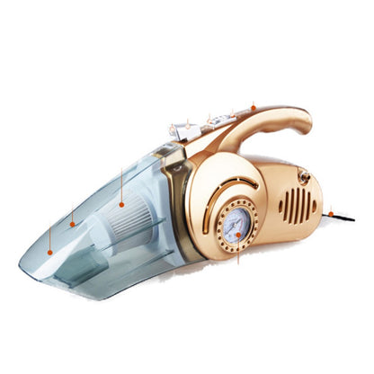 4 in 1 Multi-functional Car Vacuum Cleaner with Inflatable Tube, Tire Pressure Monitor, LED Lighting