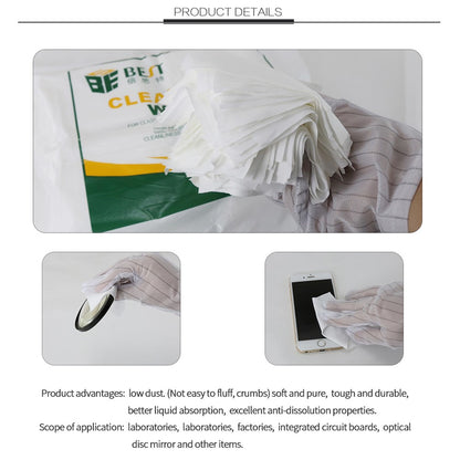 BEST BST-9005 Soft Cleanroom Wiper Non Cloth Dust Paper LCD Repair Tool 9*9CM 400Pcs / Bag
