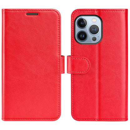 For iPhone 14 Pro Max 6.7 inch PU Leather Crazy Horse Texture Shakeproof Soft TPU Phone Case Wallet Stand Function Magnetic Closure Flip Cover