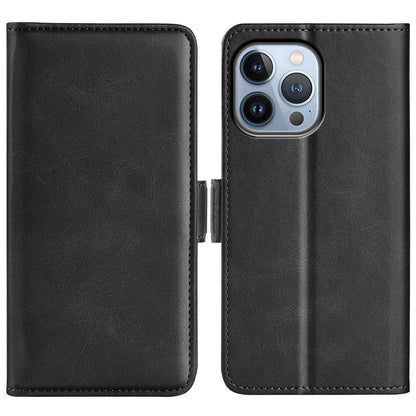 For iPhone 14 Pro Max 6.7 inch Textured PU Leather Wallet Case Double Magnetic Clasp Durable Shockproof Stand Flip Cover