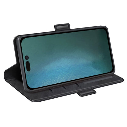 For iPhone 14 Pro Max 6.7 inch Textured PU Leather Wallet Case Double Magnetic Clasp Durable Shockproof Stand Flip Cover