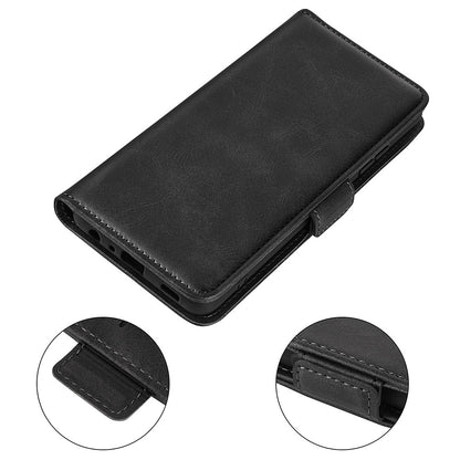 For iPhone 14 Pro Max 6.7 inch Textured PU Leather Wallet Case Double Magnetic Clasp Durable Shockproof Stand Flip Cover