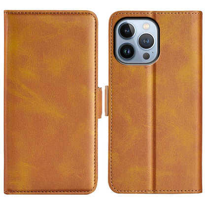 For iPhone 14 Pro Max 6.7 inch Textured PU Leather Wallet Case Double Magnetic Clasp Durable Shockproof Stand Flip Cover