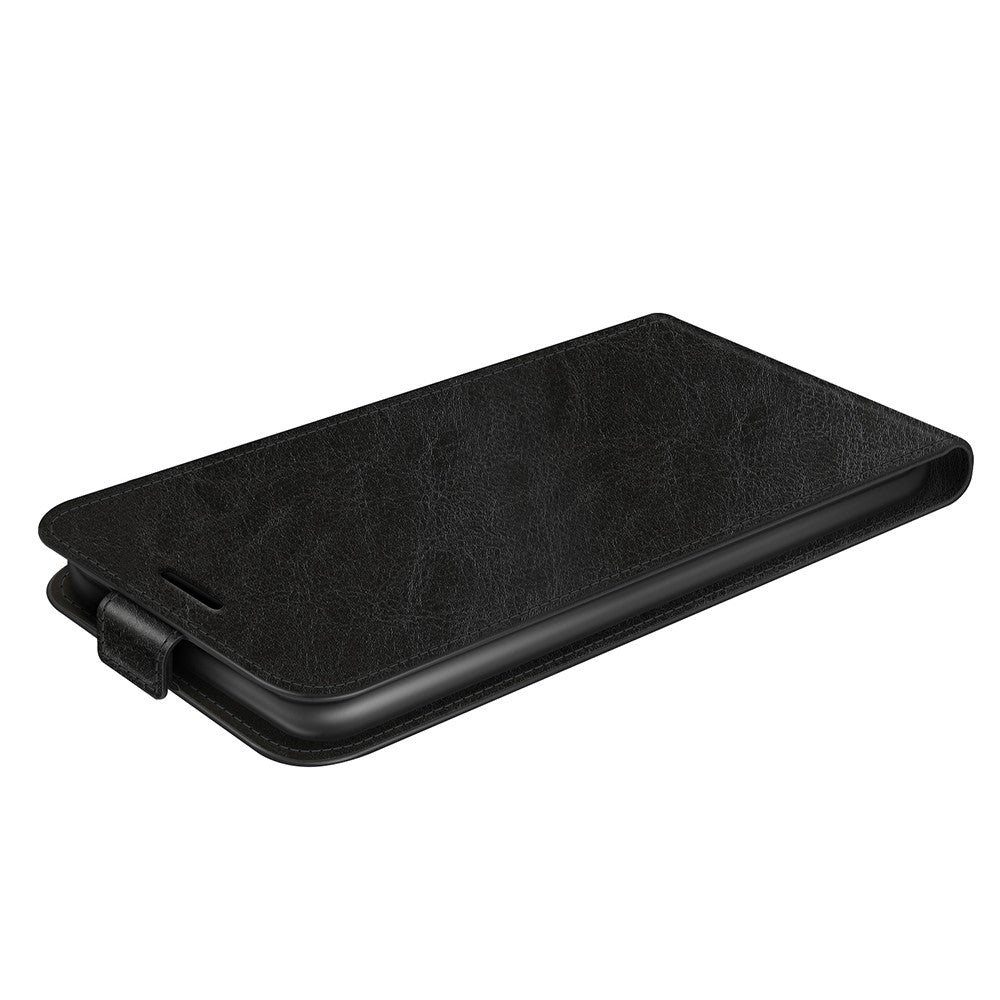 For iPhone 14 6.1 inch Vertical Flip Shockproof Shell Crazy Horse Texture PU Leather Mobile Phone Case with Card Holder
