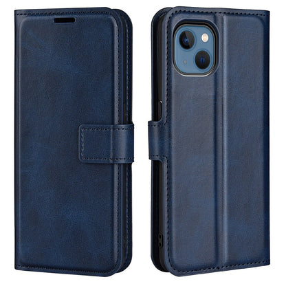 For iPhone 14 Plus 6.7 inch Textured PU Leather Side Magnetic Closure Phone Case Wallet Stand Shell