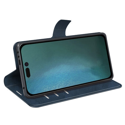 For iPhone 14 Plus 6.7 inch Textured PU Leather Side Magnetic Closure Phone Case Wallet Stand Shell