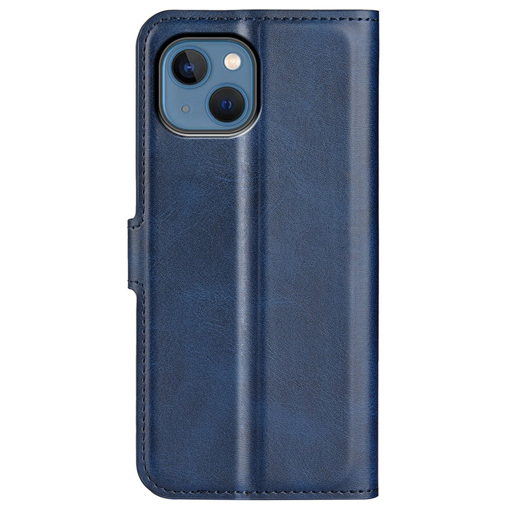 For iPhone 14 Plus 6.7 inch Textured PU Leather Side Magnetic Closure Phone Case Wallet Stand Shell