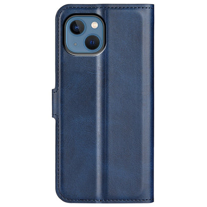 For iPhone 14 Plus 6.7 inch Textured PU Leather Side Magnetic Closure Phone Case Wallet Stand Shell