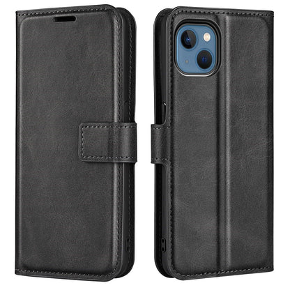 For iPhone 14 Plus 6.7 inch Textured PU Leather Side Magnetic Closure Phone Case Wallet Stand Shell