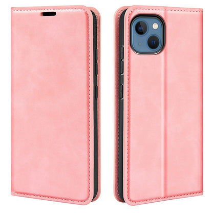 For iPhone 14 Plus 6.7 inch Skin Touch Feeling Folio Flip Leather Case Mobile Phone Stand Wallet Protective Cover