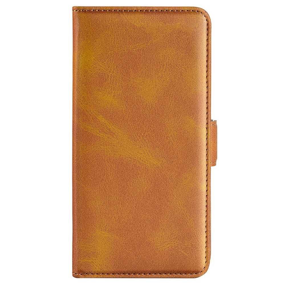 For iPhone 14 Plus 6.7 inch Double Magnetic Clasp Textured Leather Case Stand Wallet Drop-proof Phone Cover