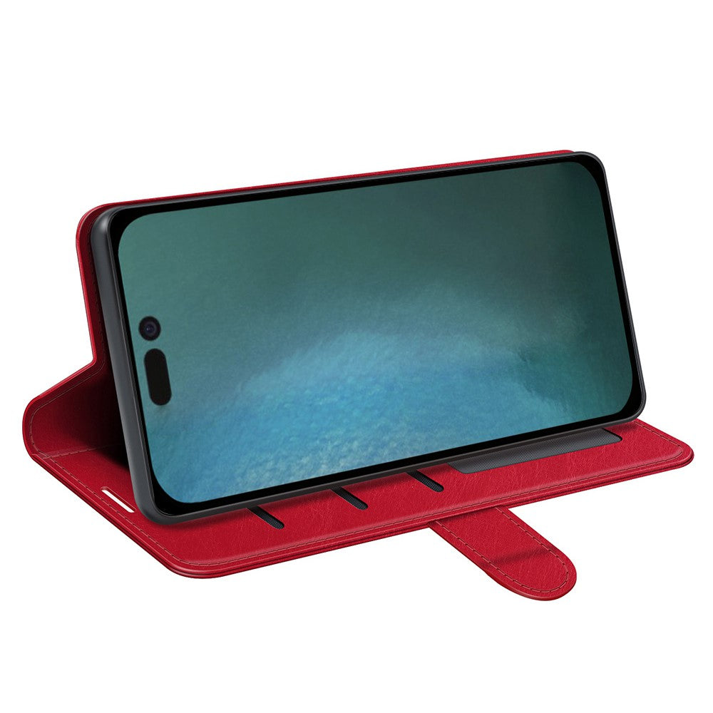 For iPhone 14 Plus 6.7 inch Crazy Horse Texture Flip Folio Phone Case PU Leather + TPU Wallet Stand Magnetic Cover