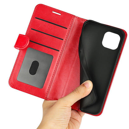For iPhone 14 Plus 6.7 inch Crazy Horse Texture Flip Folio Phone Case PU Leather + TPU Wallet Stand Magnetic Cover