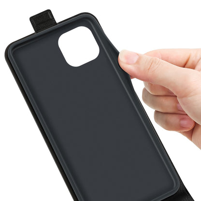 For iPhone 14 Plus 6.7 inch Impact Proof Vertical Flip Case Crazy Horse Texture PU Leather Magnetic Clasp Phone Cover with Card Holder