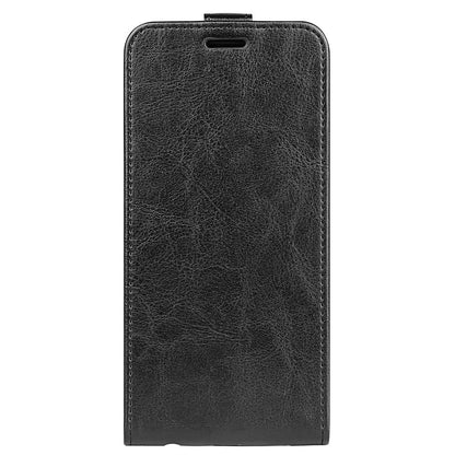For iPhone 14 Plus 6.7 inch Impact Proof Vertical Flip Case Crazy Horse Texture PU Leather Magnetic Clasp Phone Cover with Card Holder