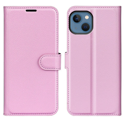 For iPhone 14 Plus 6.7 inch Litchi Texture PU Leather Collision Resistant Stand Flip Cover Full Protective Wallet Phone Case