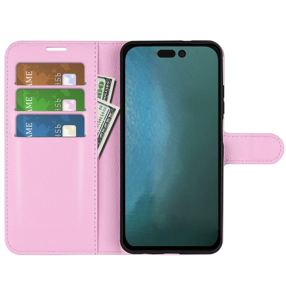 For iPhone 14 Plus 6.7 inch Litchi Texture PU Leather Collision Resistant Stand Flip Cover Full Protective Wallet Phone Case