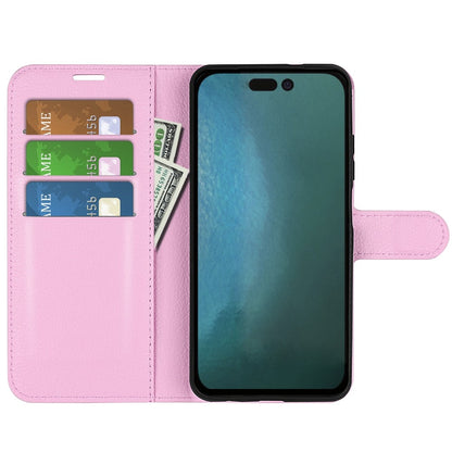 For iPhone 14 Plus 6.7 inch Litchi Texture PU Leather Collision Resistant Stand Flip Cover Full Protective Wallet Phone Case