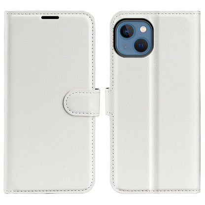 For iPhone 14 Plus 6.7 inch Litchi Texture PU Leather Collision Resistant Stand Flip Cover Full Protective Wallet Phone Case