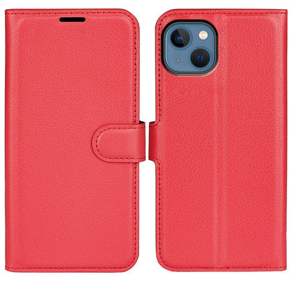 For iPhone 14 Plus 6.7 inch Litchi Texture PU Leather Collision Resistant Stand Flip Cover Full Protective Wallet Phone Case
