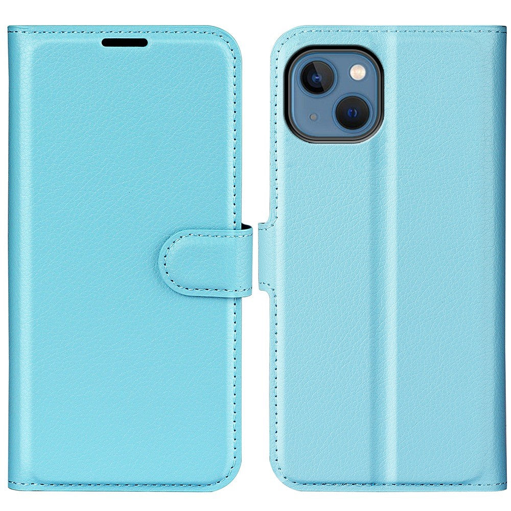 For iPhone 14 Plus 6.7 inch Litchi Texture PU Leather Collision Resistant Stand Flip Cover Full Protective Wallet Phone Case