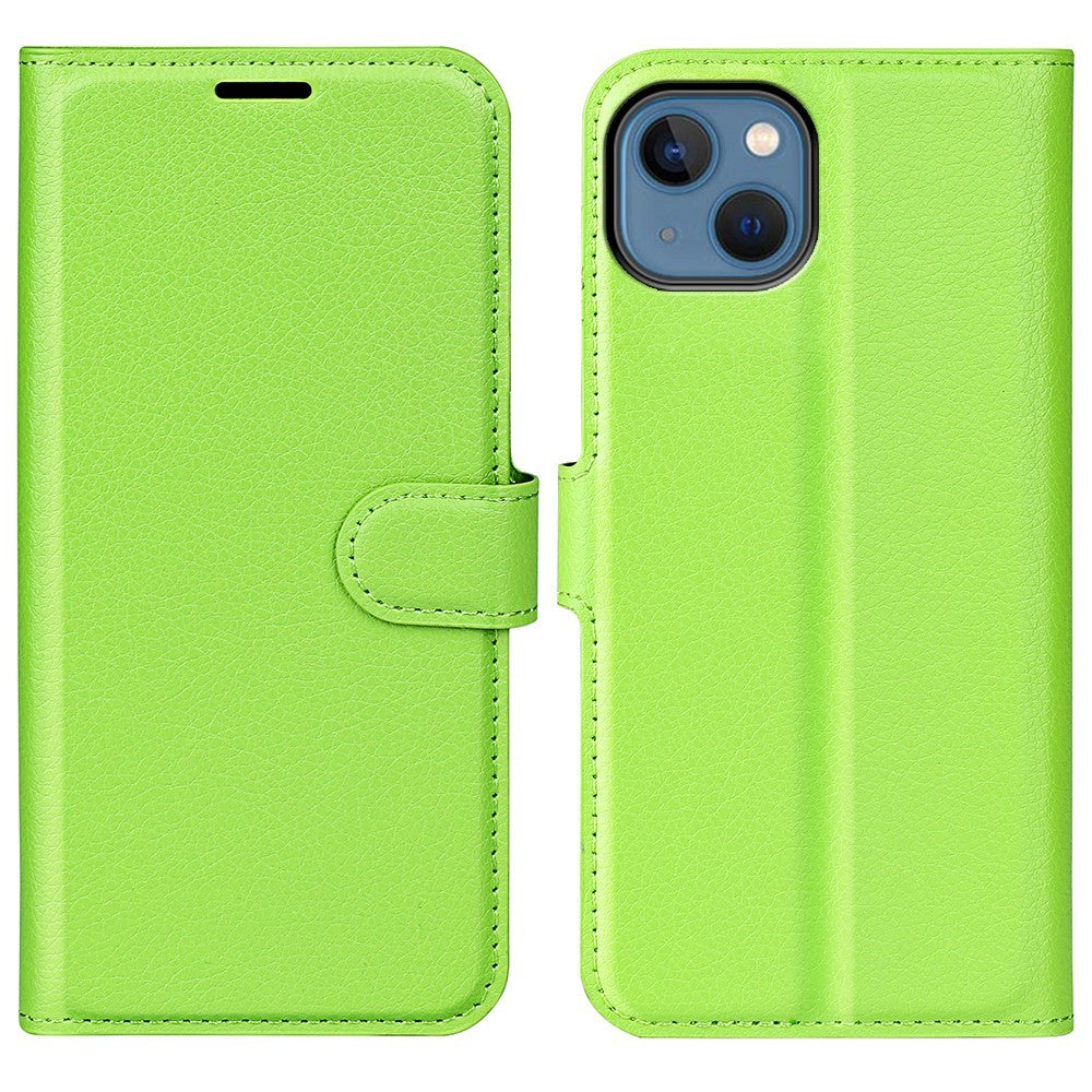 For iPhone 14 Plus 6.7 inch Litchi Texture PU Leather Collision Resistant Stand Flip Cover Full Protective Wallet Phone Case