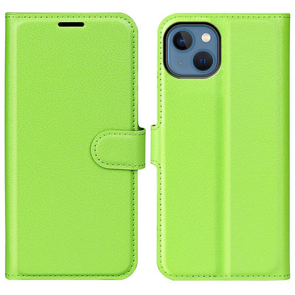 For iPhone 14 Plus 6.7 inch Litchi Texture PU Leather Collision Resistant Stand Flip Cover Full Protective Wallet Phone Case