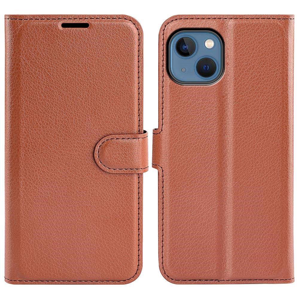 For iPhone 14 Plus 6.7 inch Litchi Texture PU Leather Collision Resistant Stand Flip Cover Full Protective Wallet Phone Case