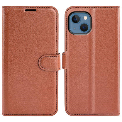 For iPhone 14 Plus 6.7 inch Litchi Texture PU Leather Collision Resistant Stand Flip Cover Full Protective Wallet Phone Case