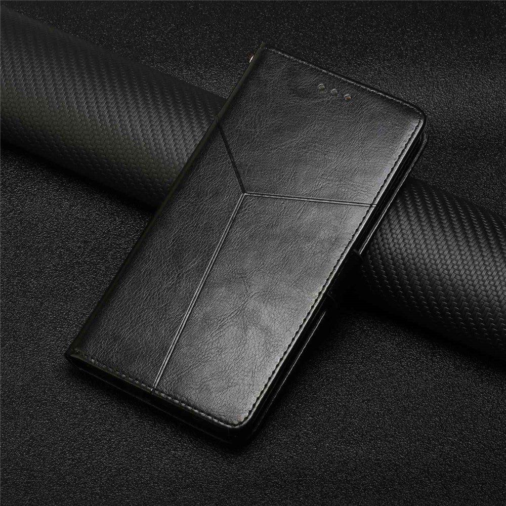 For iPhone 14 Plus 6.7 inch Cell Phone Cover PU Leather Y-Shaped Lines Imprinting Full Protection Wallet Stand Phone Case
