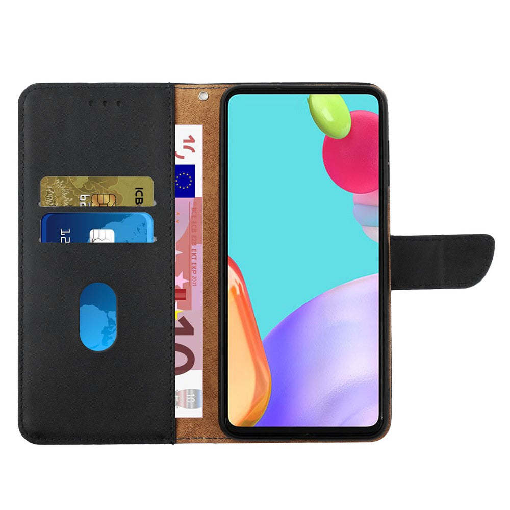 For iPhone 14 Plus 6.7 inch Wallet Stand Nappa Texture Genuine Leather Cover All-round Protection Phone Case