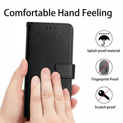 For iPhone 14 Plus 6.7 inch Wallet Stand Nappa Texture Genuine Leather Cover All-round Protection Phone Case