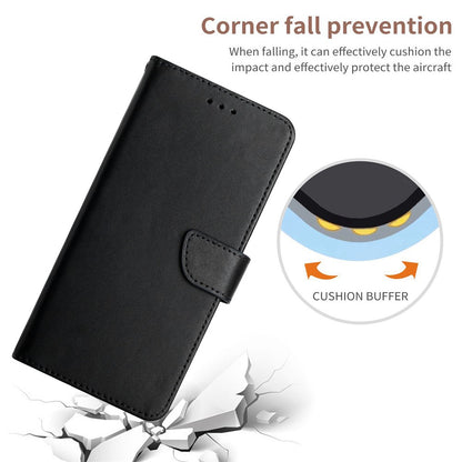 For iPhone 14 Plus 6.7 inch Wallet Stand Nappa Texture Genuine Leather Cover All-round Protection Phone Case