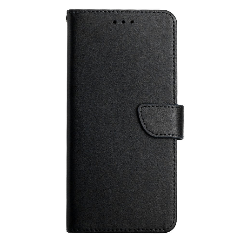 For iPhone 14 Plus 6.7 inch Wallet Stand Nappa Texture Genuine Leather Cover All-round Protection Phone Case