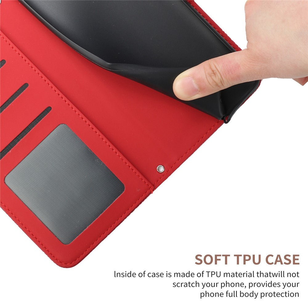 For iPhone 14 6.1 inch Imprinting Butterfly Flowers Skin-touch Phone Case PU Leather Stand Wallet Shell with Handy Strap