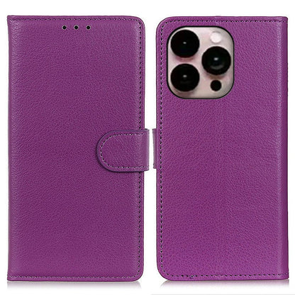 For iPhone 14 Pro Max 6.7 inch Litchi Texture Anti-fall Protection PU Leather Cover Stand Magnetic Wallet Cell Phone Case