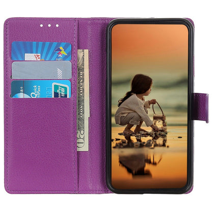 For iPhone 14 Pro Max 6.7 inch Litchi Texture Anti-fall Protection PU Leather Cover Stand Magnetic Wallet Cell Phone Case