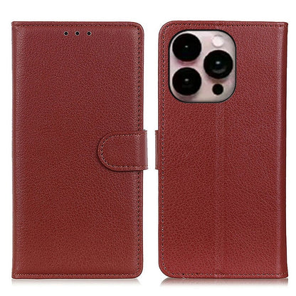 For iPhone 14 Pro Max 6.7 inch Litchi Texture Anti-fall Protection PU Leather Cover Stand Magnetic Wallet Cell Phone Case