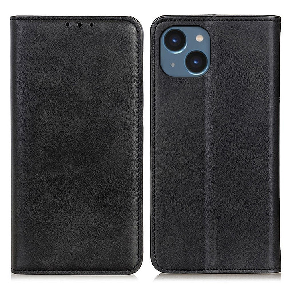 For iPhone 14 6.1 inch Split Leather+TPU Case Wallet Function Stand Strong Magnetic Suction Full Protection Cover