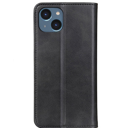 For iPhone 14 6.1 inch Split Leather+TPU Case Wallet Function Stand Strong Magnetic Suction Full Protection Cover